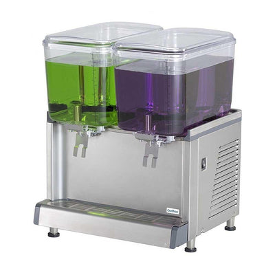 Dispensador de Bebidas Crathco CS2D16, charola evita escurrimientos, en acero inoxidable.