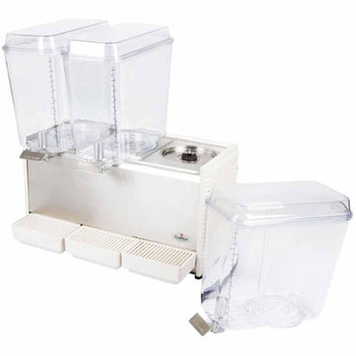 Dispensador de Bebidas Crathco D35-4, charola evita escurrimientos, en acero inoxidable.