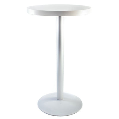 Base circular Labenze D54 de 54 cm con columna redonda en acero galvanizado color gris plata