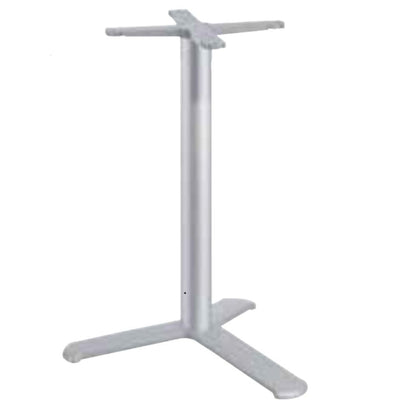 Base de 3 puntas Labenze H1.10 con columna redonda en acero galvanizado color gris plata