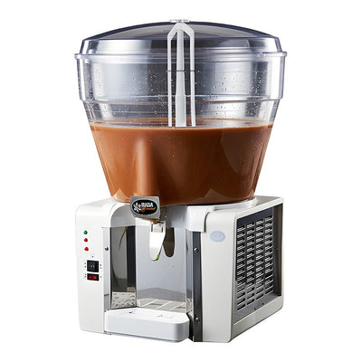 Despachador Migsa Essential JDME-50L, despachador de bebidas frías, en acero inoxidable.