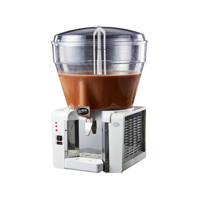 Despachador Migsa Essential JDME-50L, despachador de bebidas frías, en acero inoxidable.