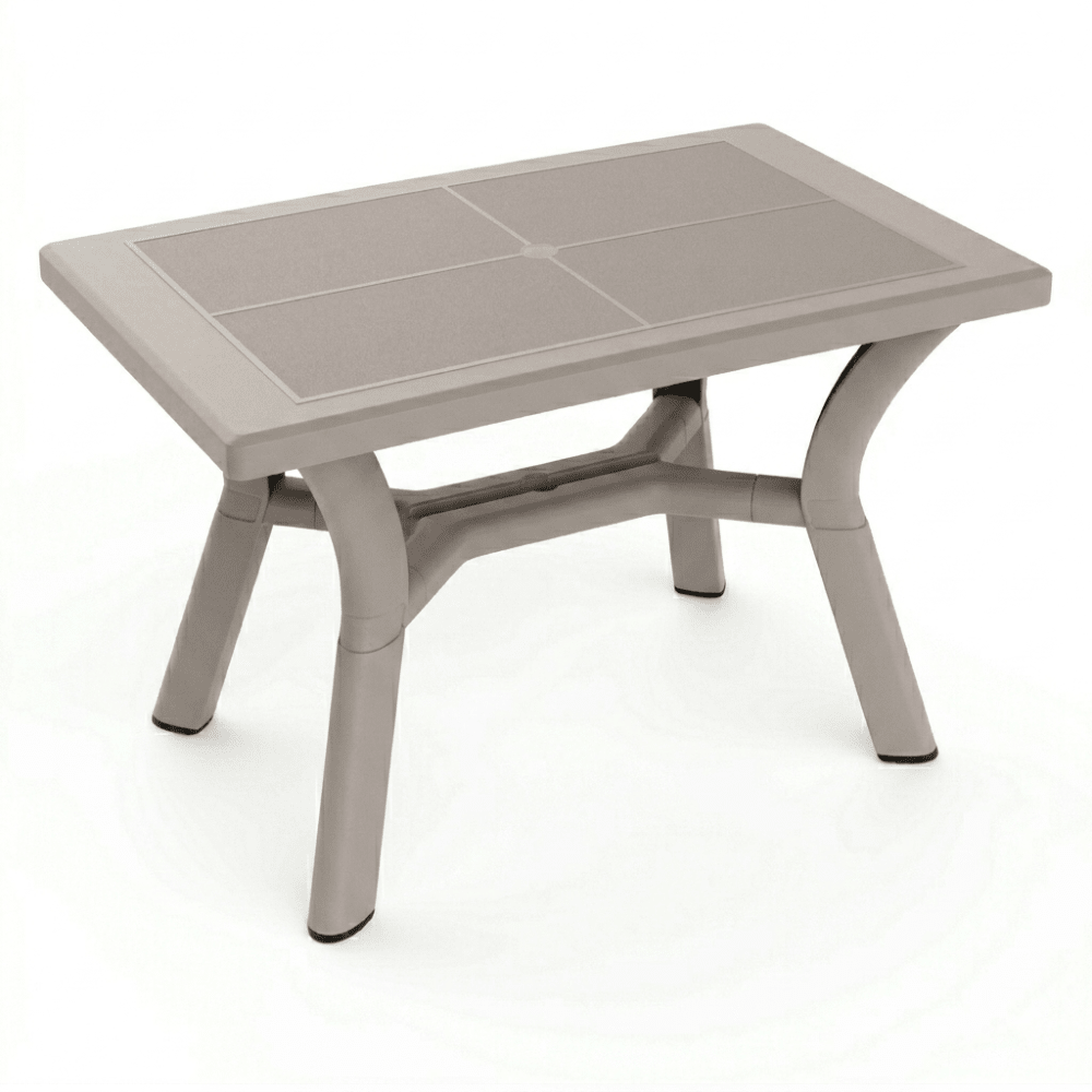 Mesa RESOL DALIA 115x72 de polipropileno reciclado con agujero para parasol en varios colores