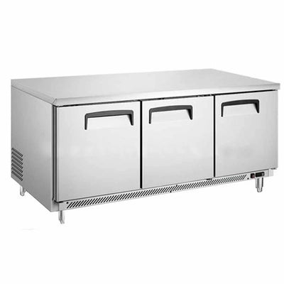 Migsa UC-72F-3 Mesa Congelada 3 Puertas, en acero inoxidable.