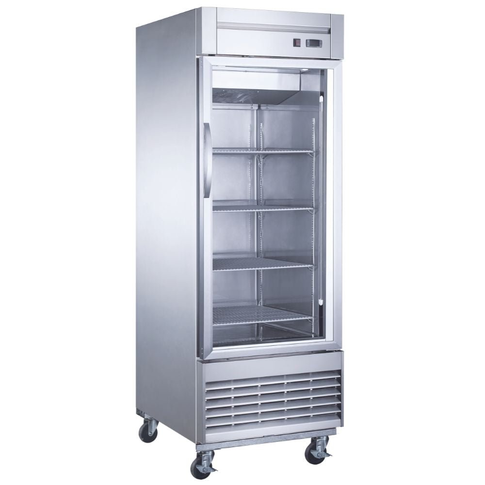 Migsa UR-27F-1G Congelador Vertical 1 Puerta Cristal, en acero inoxidable.