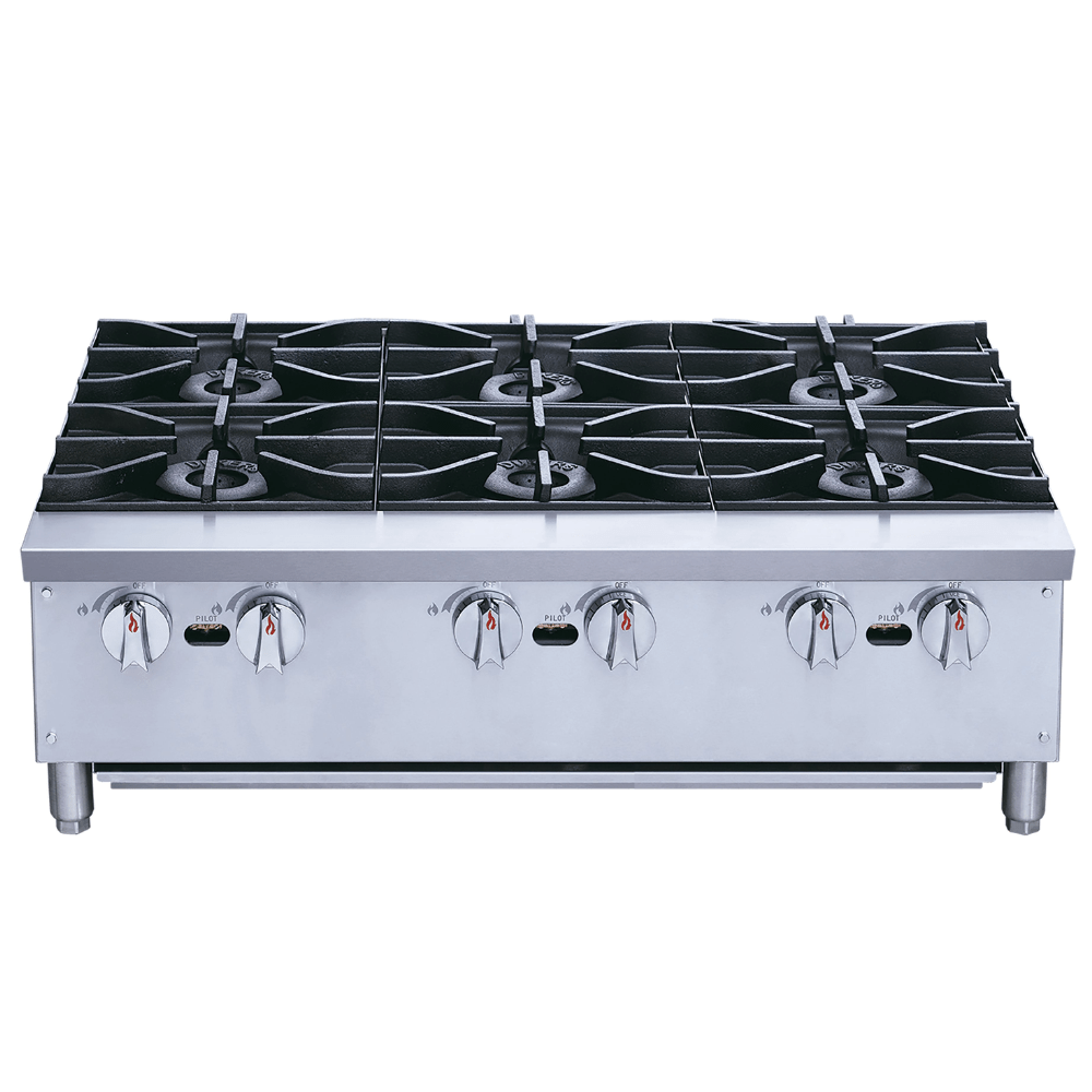 Migsa XRB-6-MG Parrilla Comercial Frente 91.5 cm 6 Parrillas Gas Acero Inoxidable Gris.