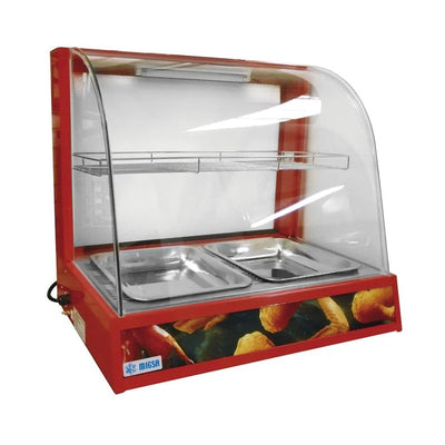Migsa Bn-660R Vitrina Caliente Mostrador Cristal Curvo. 66 cm. - 110 V. Vitrina Repostera Exhibicion Pastes Pasteles Postres Exhibidor Comercial Expositor Alimentos Mostrador