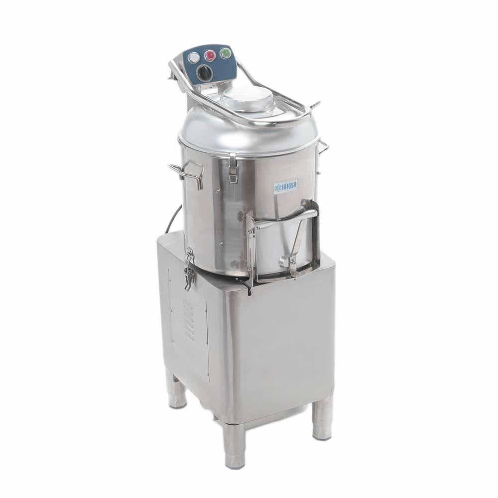 Pelador de Papas Migsa HLP-20, 225 kg por hora, en acero inoxidable.