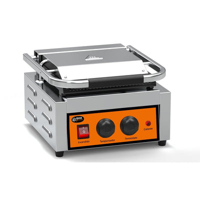 Plancha Migsa Essential PPME-1, plancha grill acanalada, en acero inoxidable.