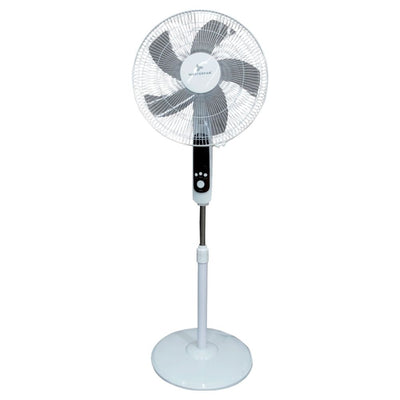Ventilador industrial de pedestal Masterfan Apolo 16 pulgadas color blanco con cinco aspas transparentes para interior
