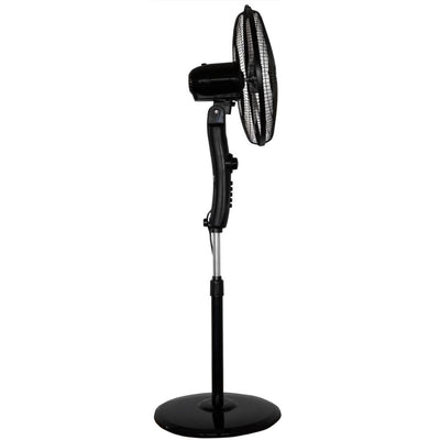 Ventilador industrial de pedestal Masterfan Ares 16 color negro con cinco aspas y panel integrado para interior