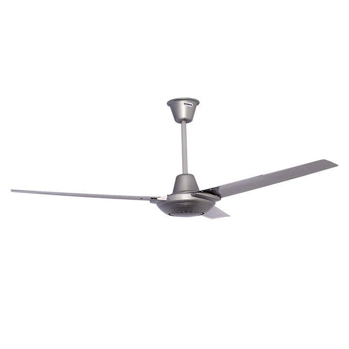 Ventilador industrial de techo Masterfan Tifón 56 pulgadas con estructura y tres aspas de metal en chocolate y satinado para interior
