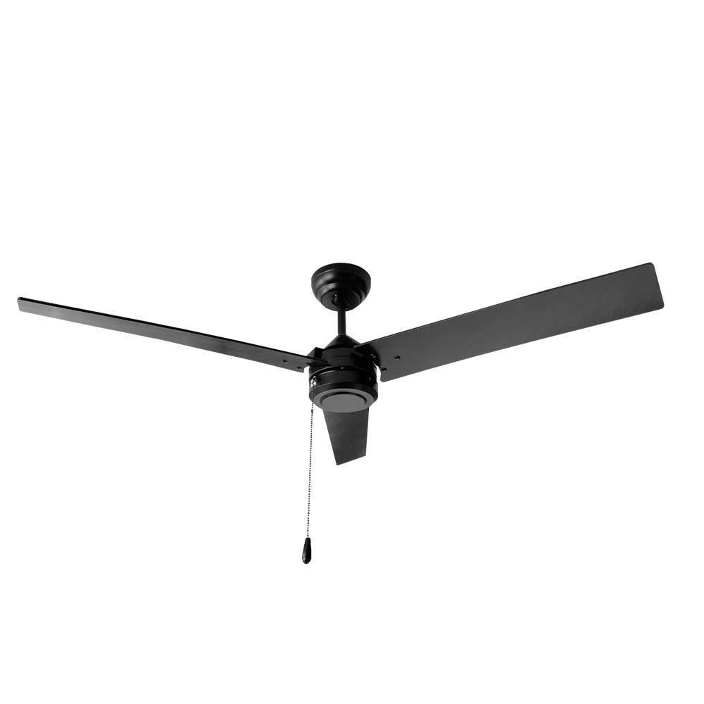 Ventilador industrial de techo Masterfan Nero 52 color negro con tres aspas y cánope cubre registro