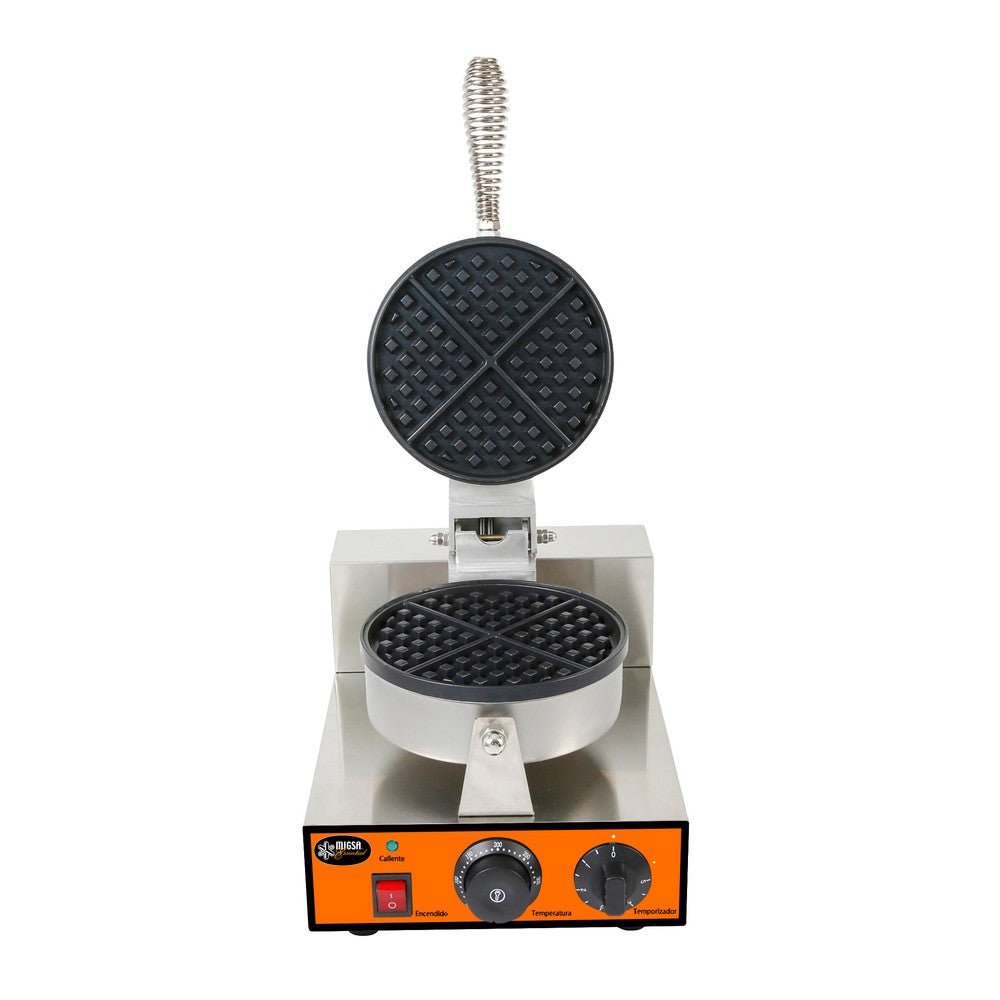 Wafflera Migsa Essential WAME-1, wafflera americana sencilla, en acero inoxidable.