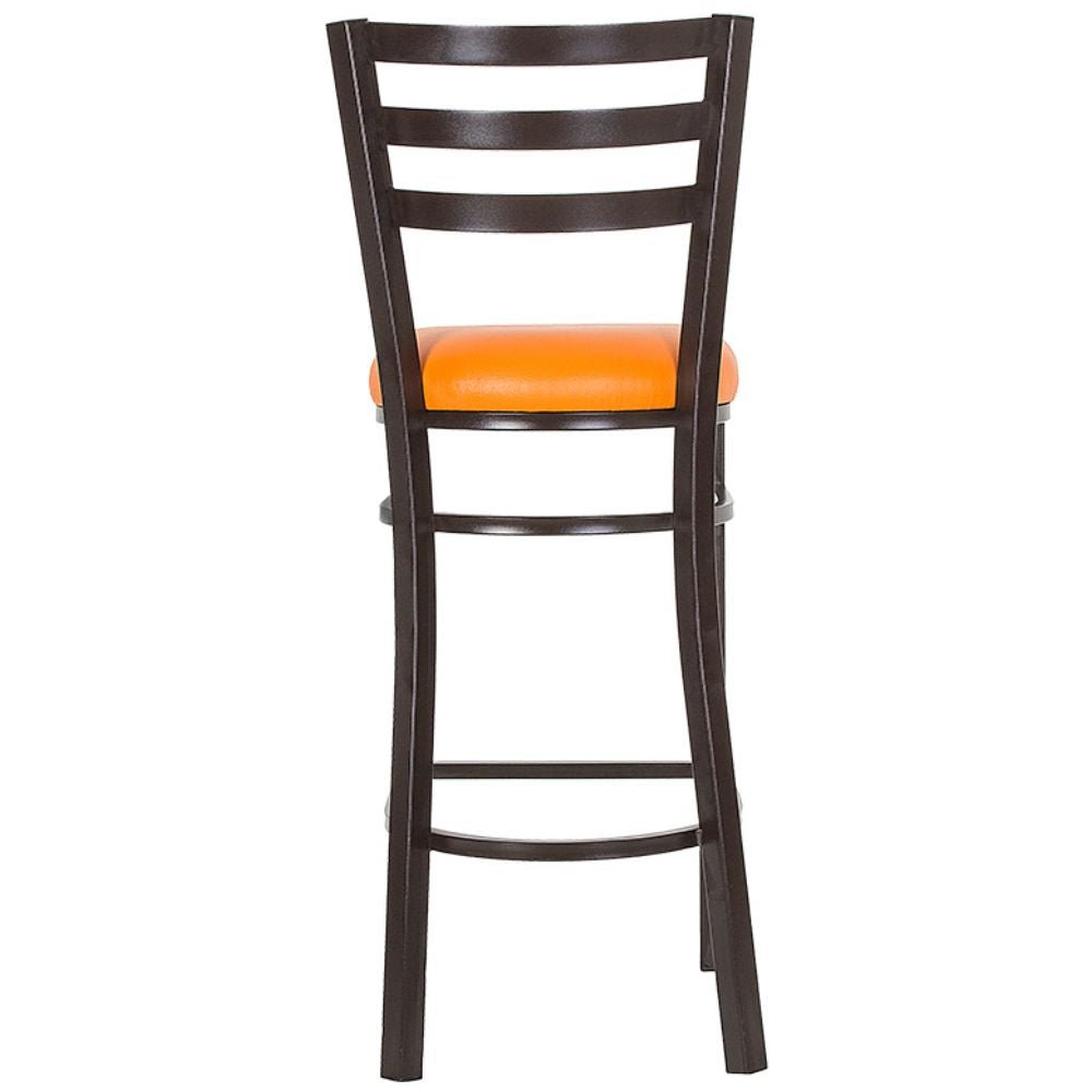 Banco comercial Albar AR-195 F con asiento tapizado, respaldo y estructura metálica de tubo cuadrado.