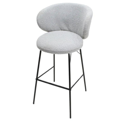 Banco alto Kingstrong Tucson con base metálica negra y asiento y respaldo tapizados de color
