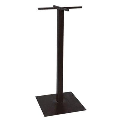 Base de mesa cuadrada Albar AR-111 P en acero con tubo cuadrado y placa de piso, negro o gris metálico