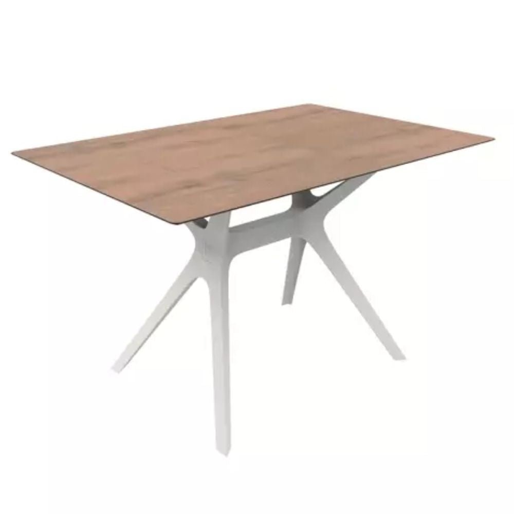 Base y cubierta rectangular Resol Vela M 120x80 con pie de fibra de vidrio con PP y tapa HPL.