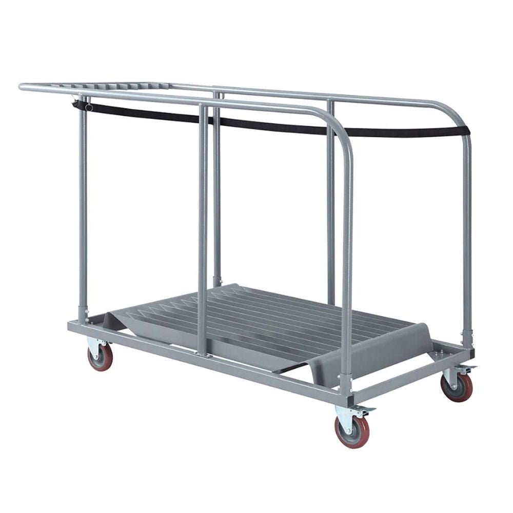 Carro Resol C1 con mango extensible y estructura de acero pintado gris con ruedas de poliuretano y frenos