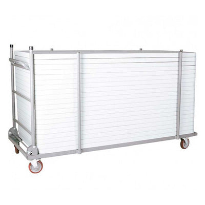 Carro Resol C3 con mango abatible y base extensible en acero pintado gris con ruedas de poliuretano y frenos