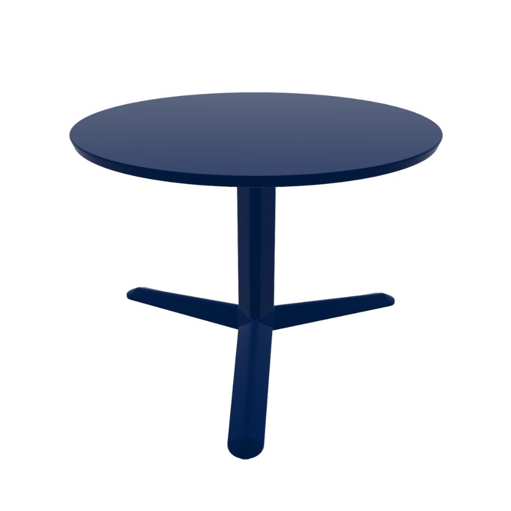 Mesa Labenze ARKET 160-08620 con cubierta circular de acero y base de aluminio de tres puntas