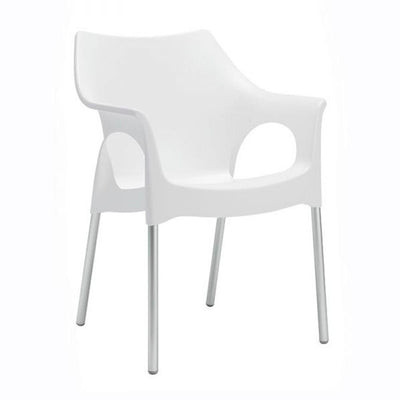 Silla comercial Labenze Ola con asiento de polipropileno y estructura de aluminio sin brazos
