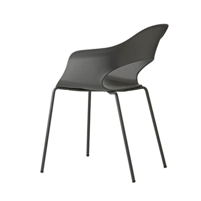 Silla Labenze Lady B con scocca antracita y estructura tubular de acero antracita, apilable