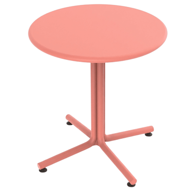 Mesa circular Resol Bini en polipropileno con fibra de vidrio, varios colores, para exterior.