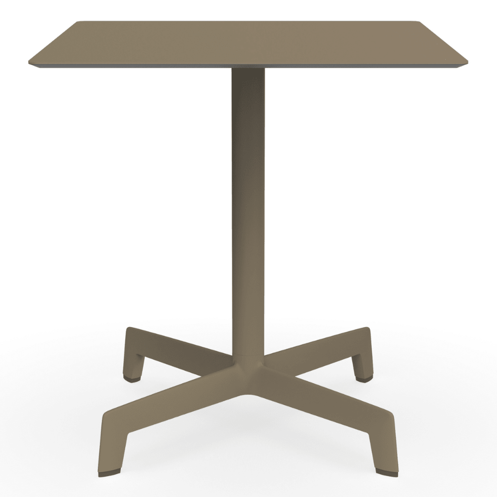 Mesa cuadrada RESOL SPUTNIK 70x70 con estructura de aluminio, pie de poliamida y tablero HPL