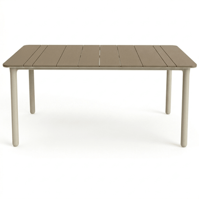 Mesa rectangular Resol Noa 90x160 en polipropileno con patas reforzadas con fibra de vidrio.