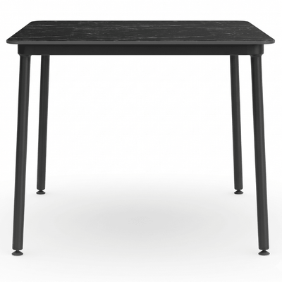Mesa cuadrada RESOL HUB 80x80 con tablero HPL y estructura de aluminio lacado