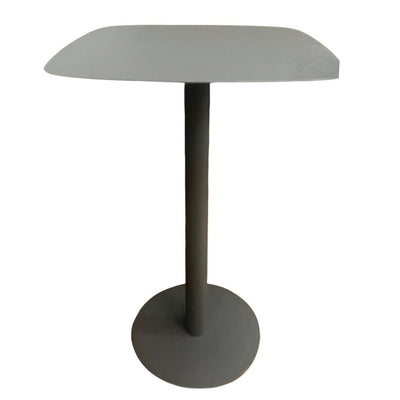 Mesa periquera cuadrada Ibiza gris con estructura de aluminio y cubierta cuadrada