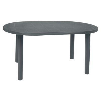 Mesa ovalada RESOL OLOT 140x90 de polipropileno reciclado con agujero para parasol en varios colores