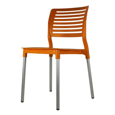 Silla comercial Kingstrong JM Galeri en polipropileno con cuatro soportes anodizados