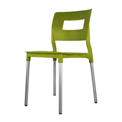 Silla comercial bistró Kingstrong JM Valenia en polipropileno con soportes anodizados