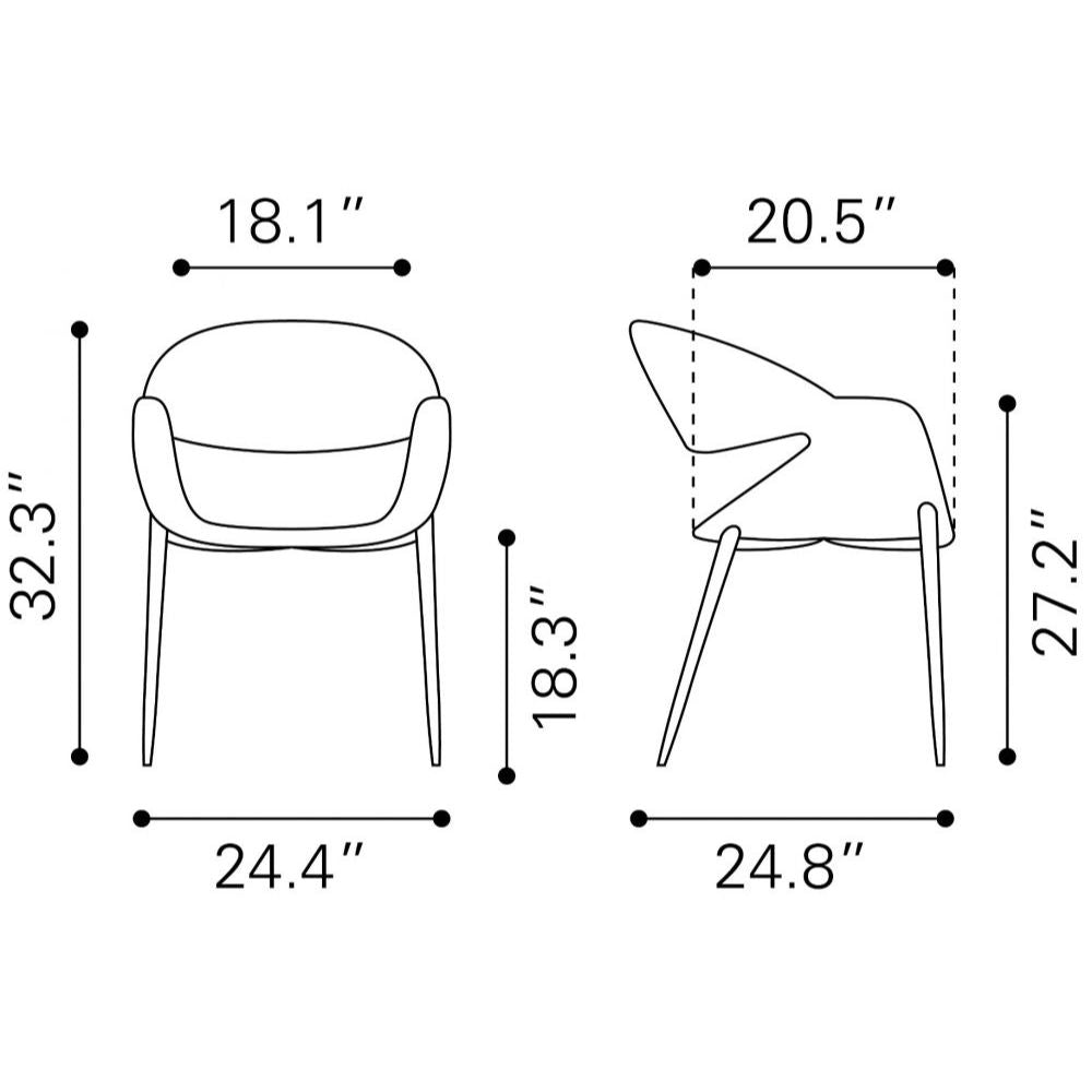 Silla comercial Zuo Limay beige tapizada en vinilo resistente al agua con estructura de acero y madera