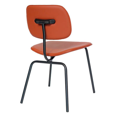 Silla comercial Offiho Silhouette OHV-142 tapizada en café claro con estructura tubular de acero