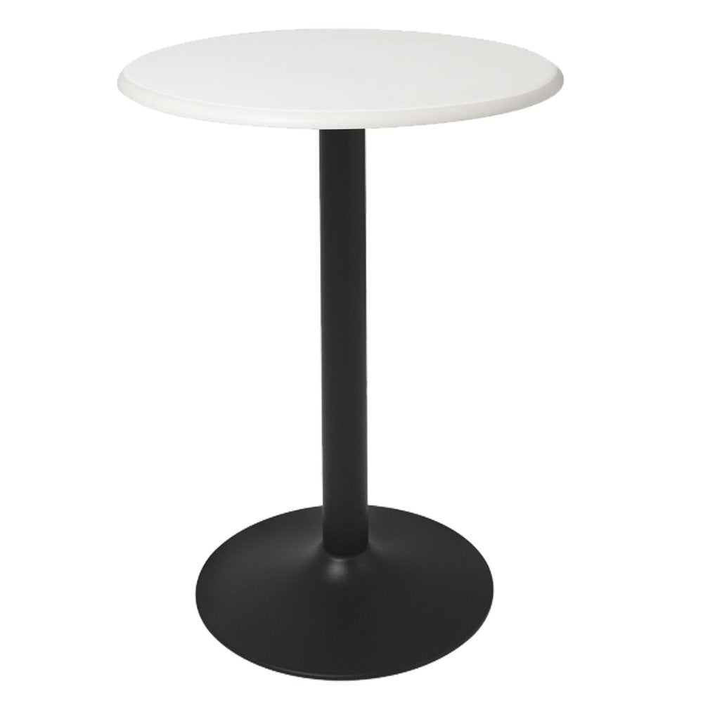 Mesa redonda OFFIHO HERON OHM-7168B-DT con pedestal de acero y cubierta de polipropileno blanca