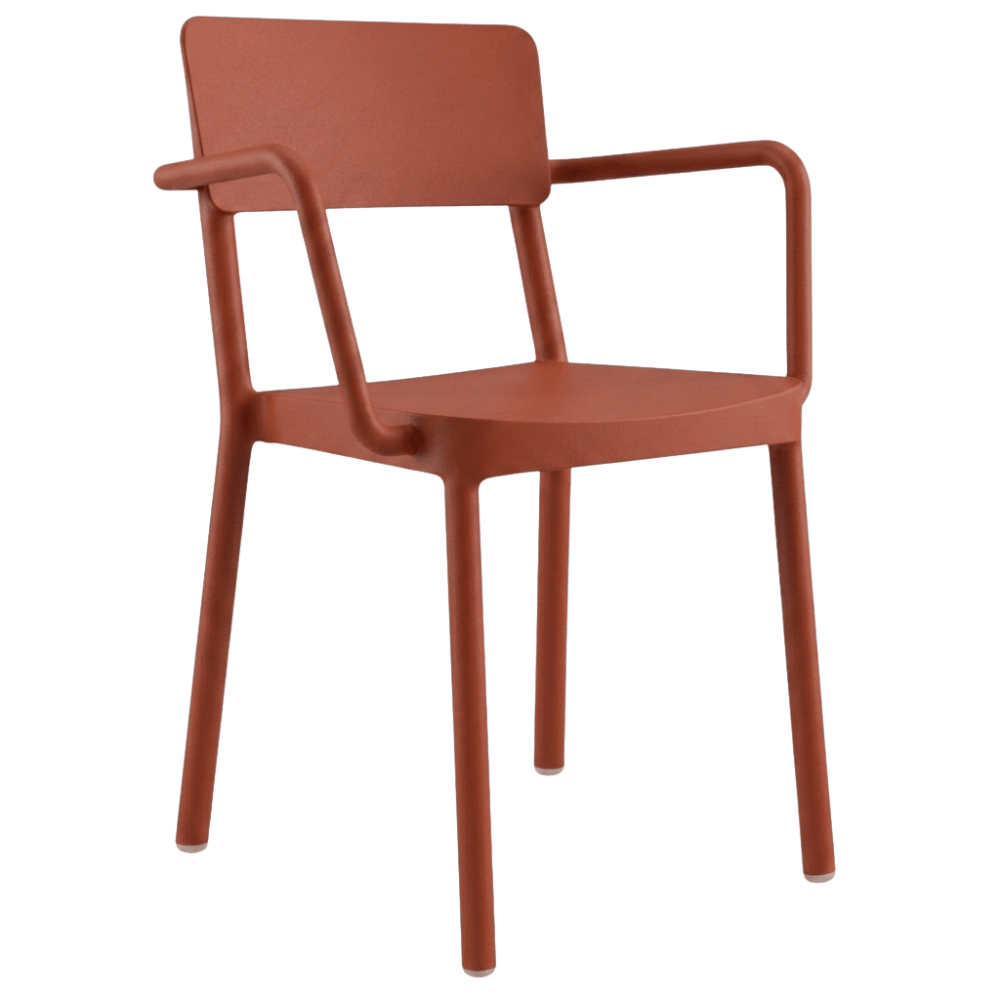 Silla RESOL LISBOA con brazos, apilable, en fibra de vidrio con polipropileno