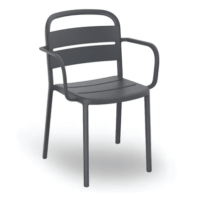 Silla comercial Resol Como Armchair con brazos, de polipropileno con fibra de vidrio para cafetería