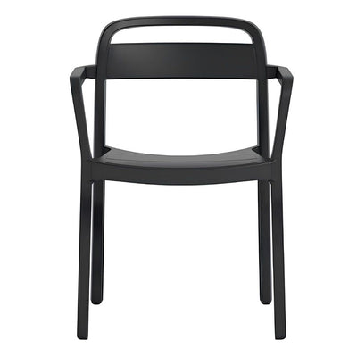 Silla comercial Resol June con brazos en polipropileno reciclable, apilable