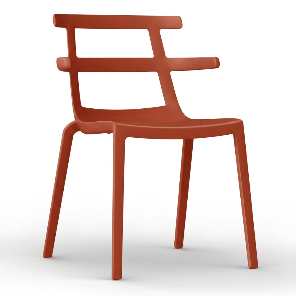 Silla comercial Resol Tokyo con brazos en polipropileno con fibra de vidrio, apilable