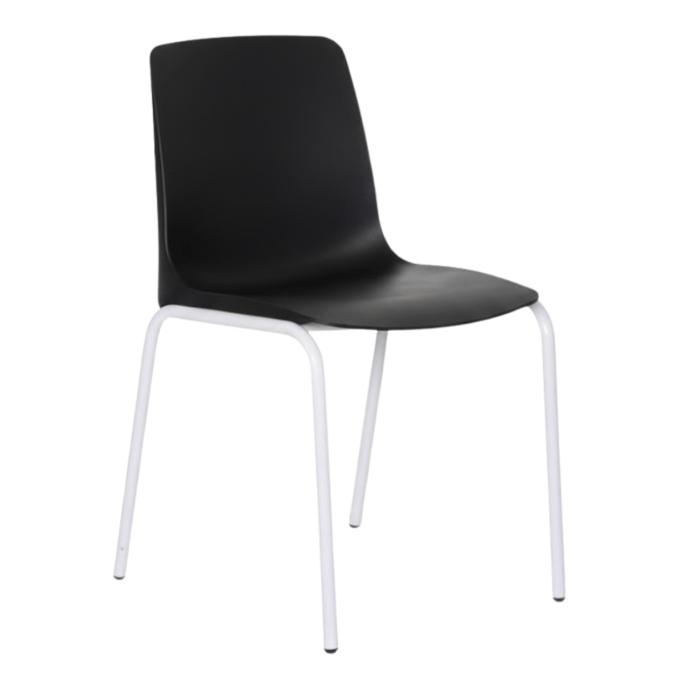 Silla comercial Albar PL-30 con asiento de polipropileno y estructura tubular con pintura epóxica