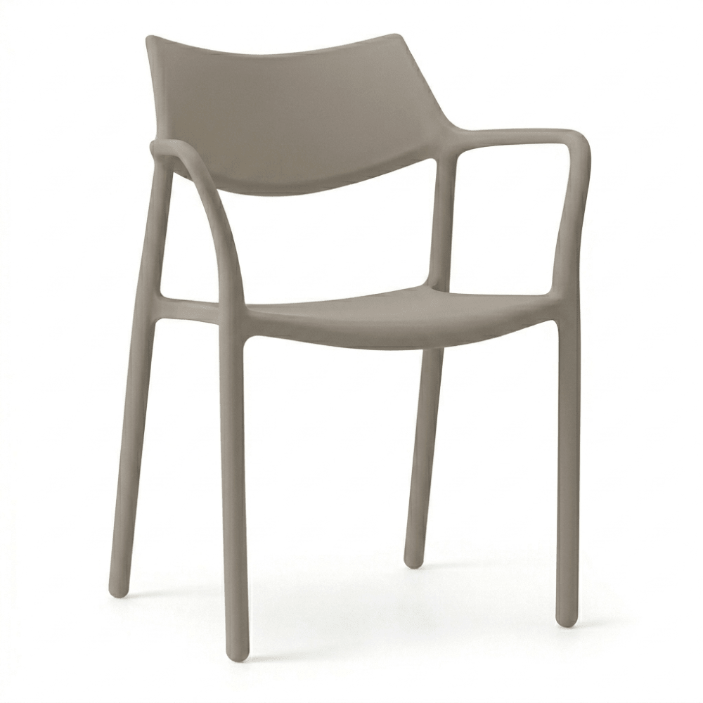Silla Resol Splash Aire con brazos en una sola pieza de polipropileno con fibra de vidrio, apilable