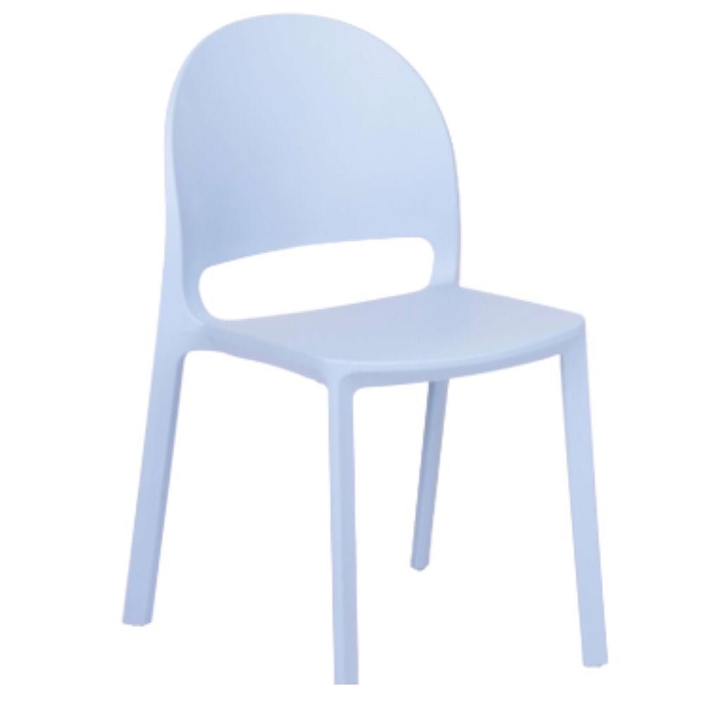 Silla comercial BRATTI SHINE en monobloque de polipropileno apilable para terraza