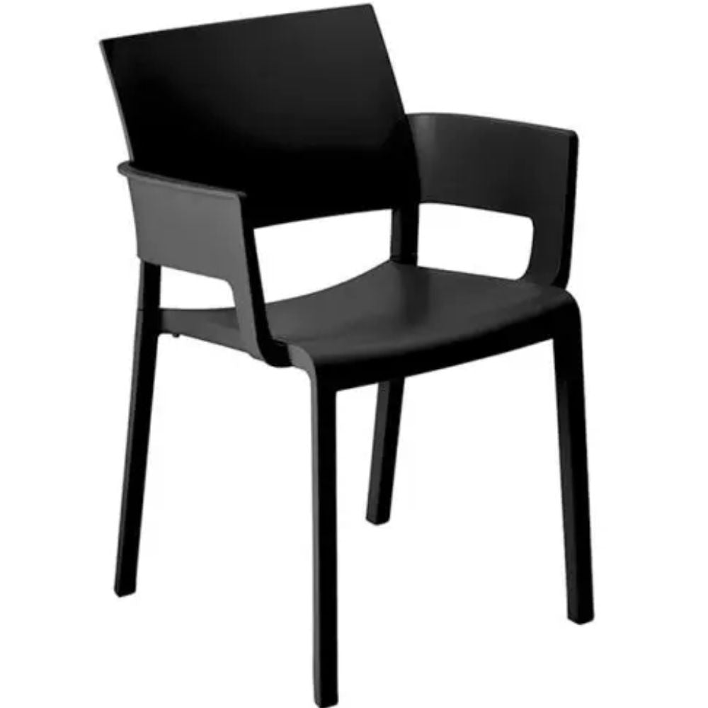 Silla comercial Resol Fiona Armchair con brazos, de fibra de vidrio con polipropileno para restaurante