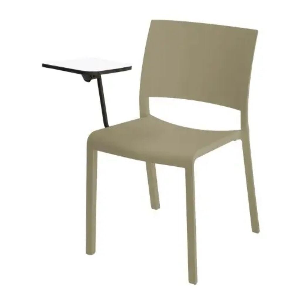 Silla comercial Resol Fiona de polipropileno con fibra de vidrio y paleta lateral izquierda