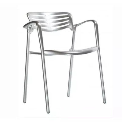 Silla comercial Resol Toledo de aluminio fundido con brazos apilable