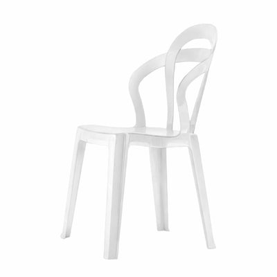 Silla translúcida Labenze Titi de policarbonato con respaldo Art-Nouveau de dos parábolas