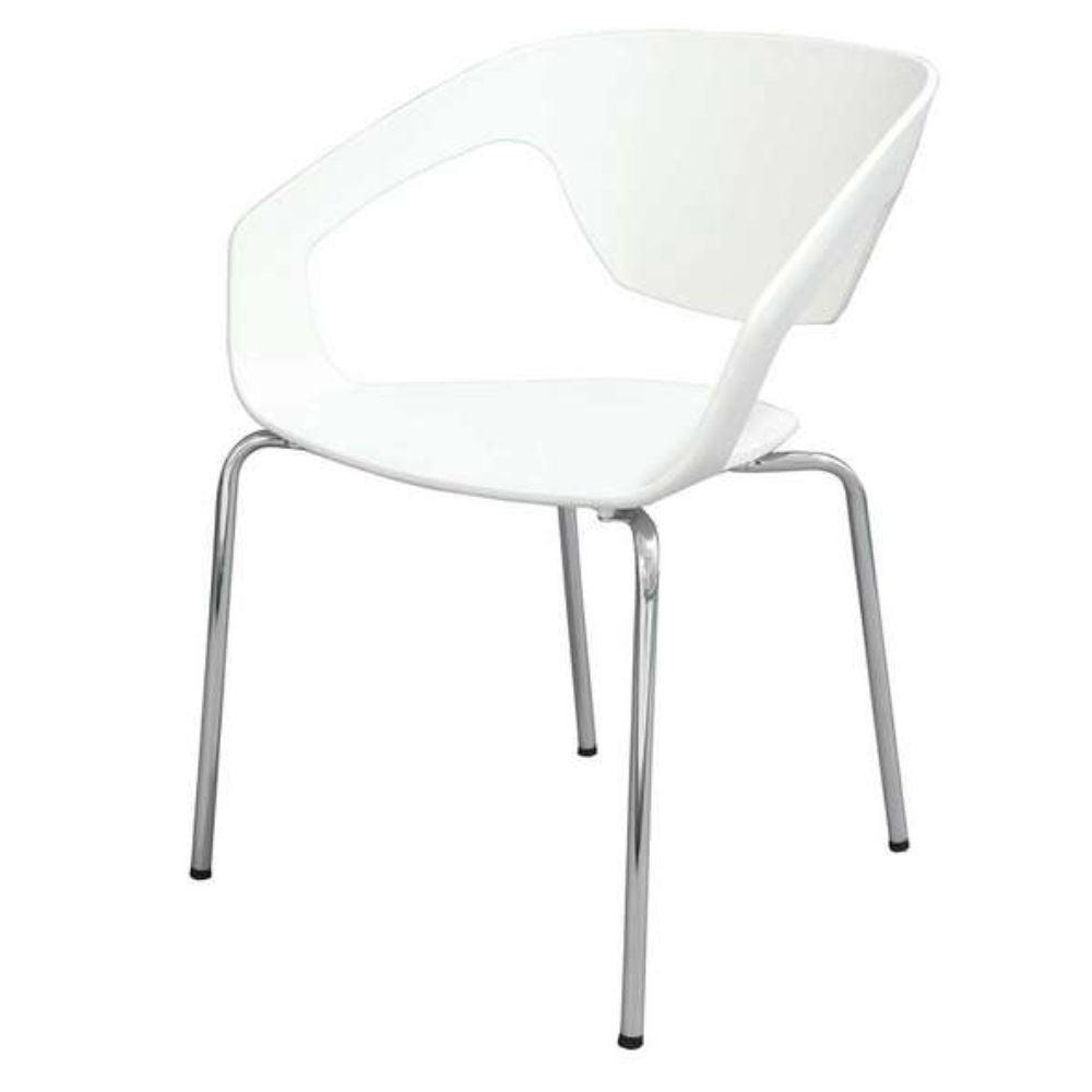 Silla comercial Techno Art con asiento de polipropileno y estructura cromada